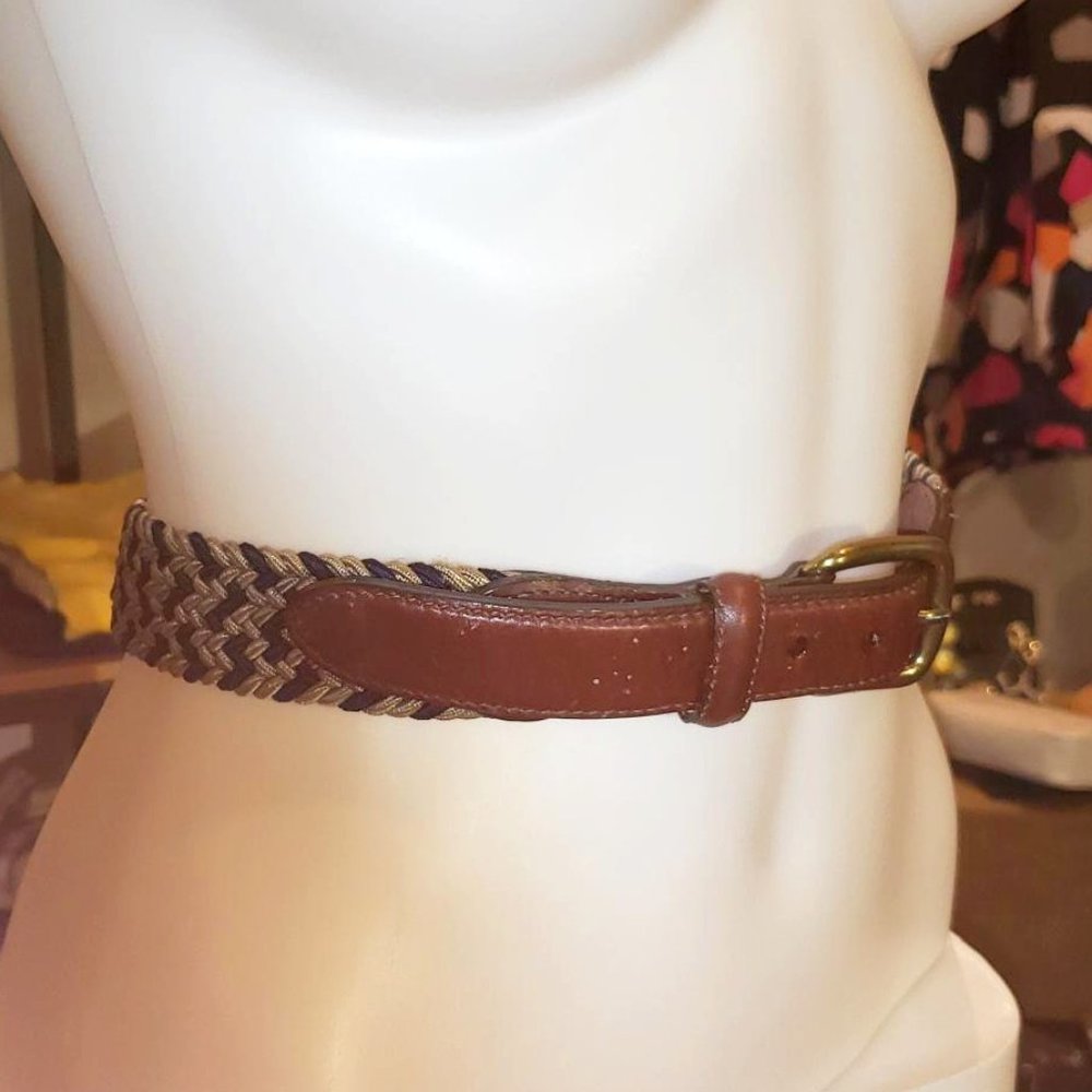 L.L. Bean Unisex Leather Braided Belt size 34-38